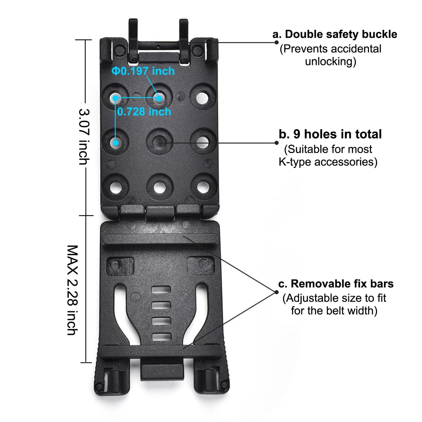 Knife Belt Clips Attachment with Mounting Hardware, Universal Utility for Tactical Sheath, Holsters, Mag Pouches, Magazine Carrier - 2 Packs EDC Carry Belt Clip(New Type#3)
