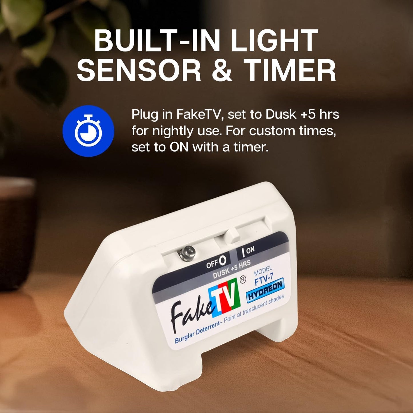 FakeTV FTV-7 Dummy White Advanced Home Security Television Simulator Theft Deterrent Energy-Saving LED Home Security TV