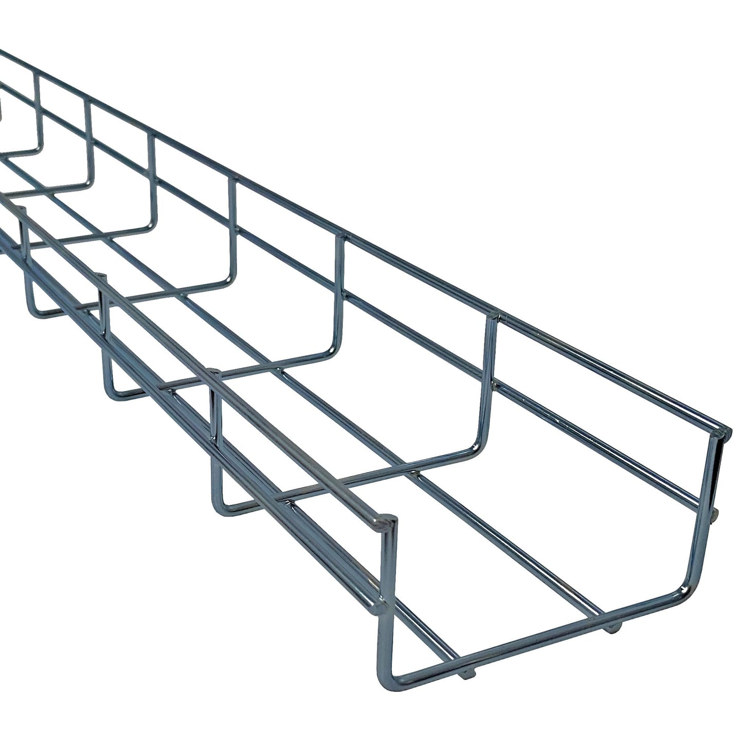 Electriduct 4mm Wire Cable Tray System 10 Feet (Pack of 2 x 5FT), 2" Depth 4" Width, with Fittings Ceiling Mounting Installation Kit, Silver (Zinc Plated Steel)