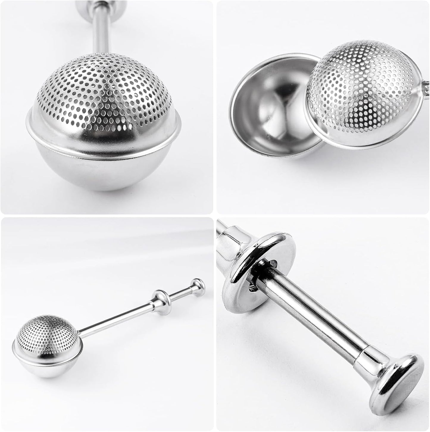 XVBITOR Sugar Shaker - Stainless Steel Powdered Sugar Duster with Fine Mesh Dispenser & Spring Handle