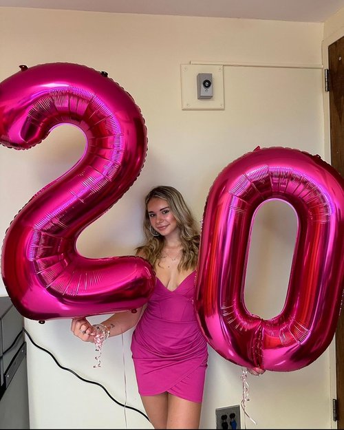 Hot Pink Number 20 Balloons - 40 Inch 20th Birthday Decorations for Women | Stylish Party Supplies