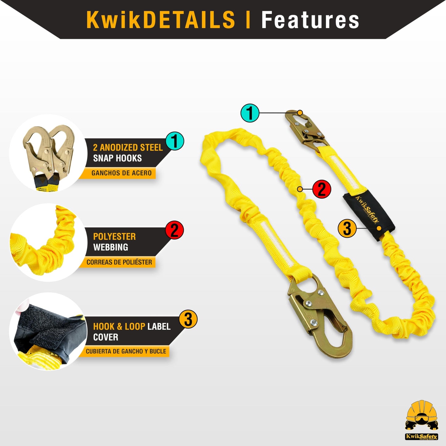 KwikSafety - Charlotte, NC - HURRICANE Safety Harness [LANYARD KIT] Premium Padded Back Support ANSI OSHA Full Body Fall Protection Equipment Construction Tower Roofing Forklift Boom