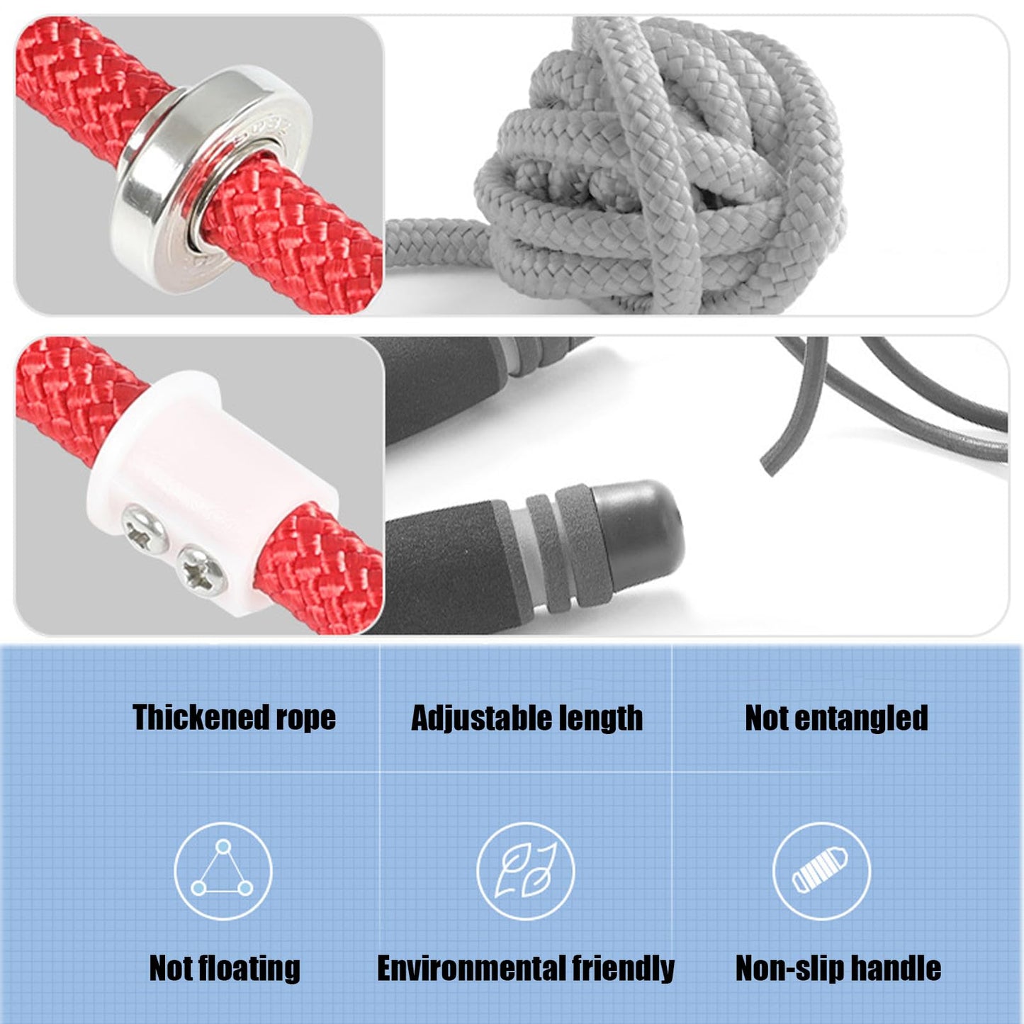 16 FT Long Jump Rope for Kids Adults,Double Dutch Jump Rope,Adjustable Skipping Ropes with High-strength Nylon Braided Rope Core,360°Rotation Not Entangled,Long Enough for 2-4 Jumpers.