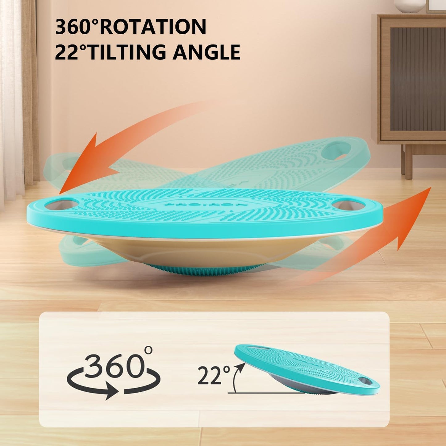 PROIRON Upgraded Wobble Balance Board, 16.34”TPE Non-Slip Stability Board, Portable Exercise Balance Trainer with Handle for Home Gym, Standing Desk, Core Training & Physical Therapy for Adults Kids