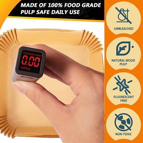AirFryer Liners - 9 Inch Disposable Square Parchment Paper for COSORI 6Qt & Ninja 5QT | Non-Stick & Oil Resistant
