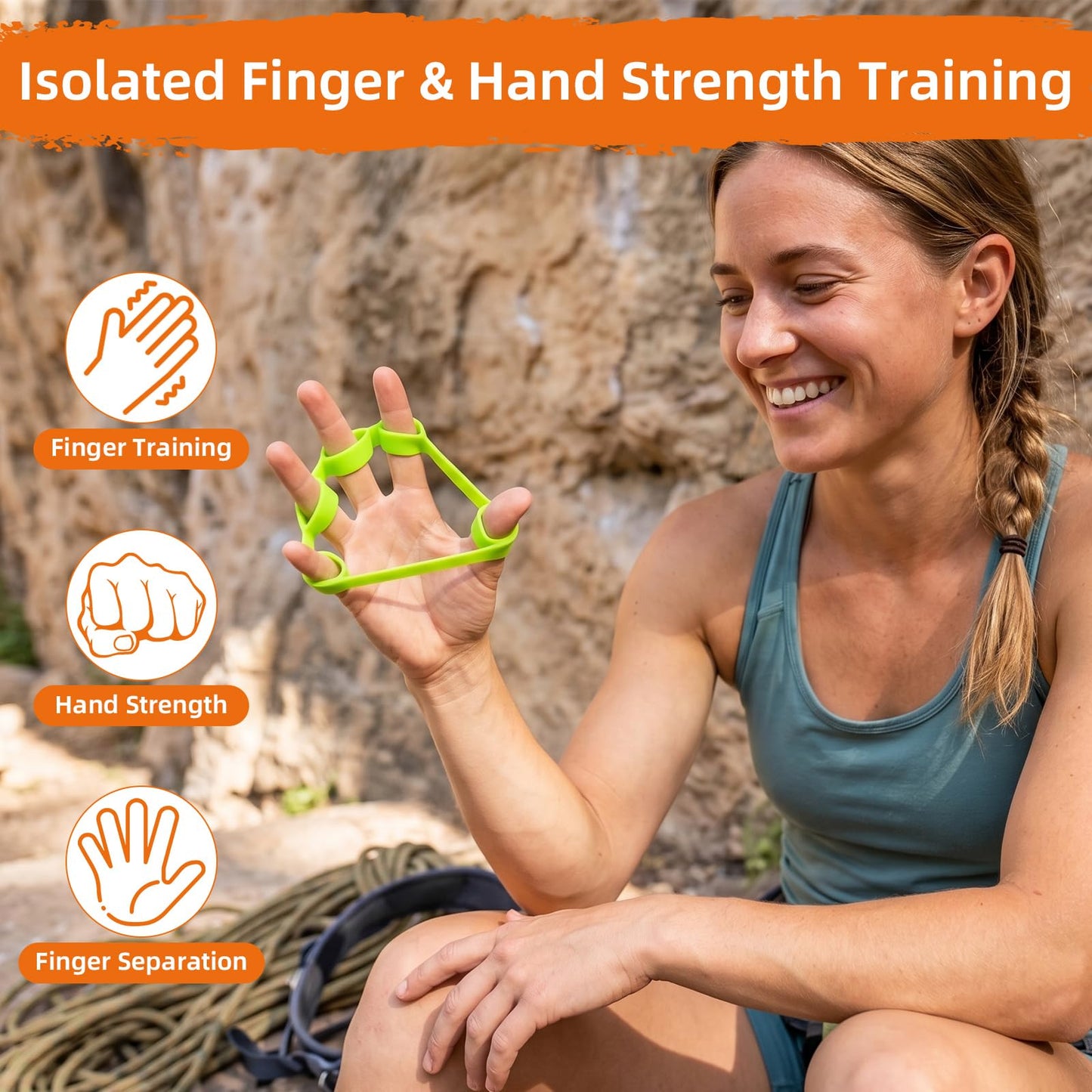 Finger Stretcher 4 Pack Finger Extensor Bands Hand Resistance Bands Finger Strengthener Finger Exerciser Hand Extension Exerciser Extensor Trainer for Grip Strength Rehab Climbing Training