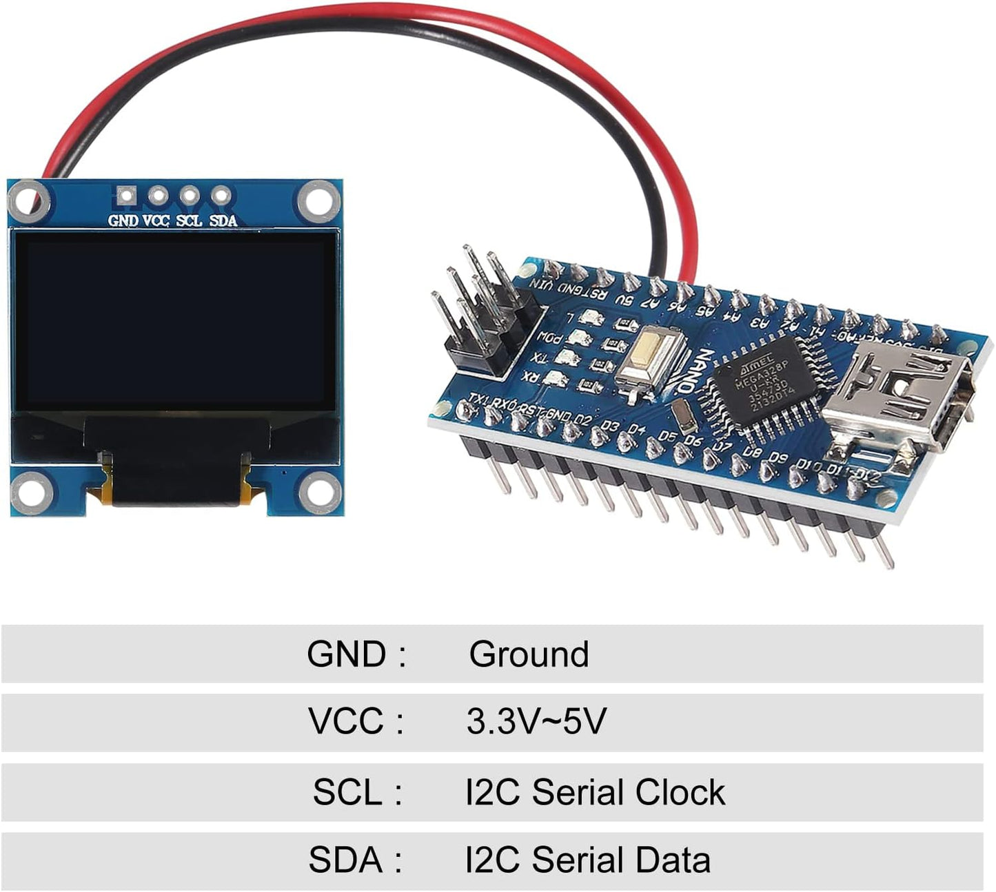 DWEII 6PCS 0.96 inch 12864 128X64 I2C SSD1306 4 OLED LCD Display Board Module IIC Driver Pins for Arduino Raspberry