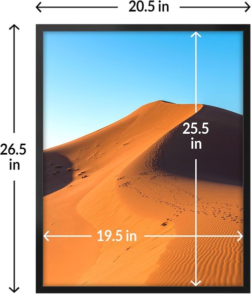 LaVie Home 20x26 Picture Frame - Classic Black Wall Display Frame with HD Plexiglas | Vertical & Horizontal Use