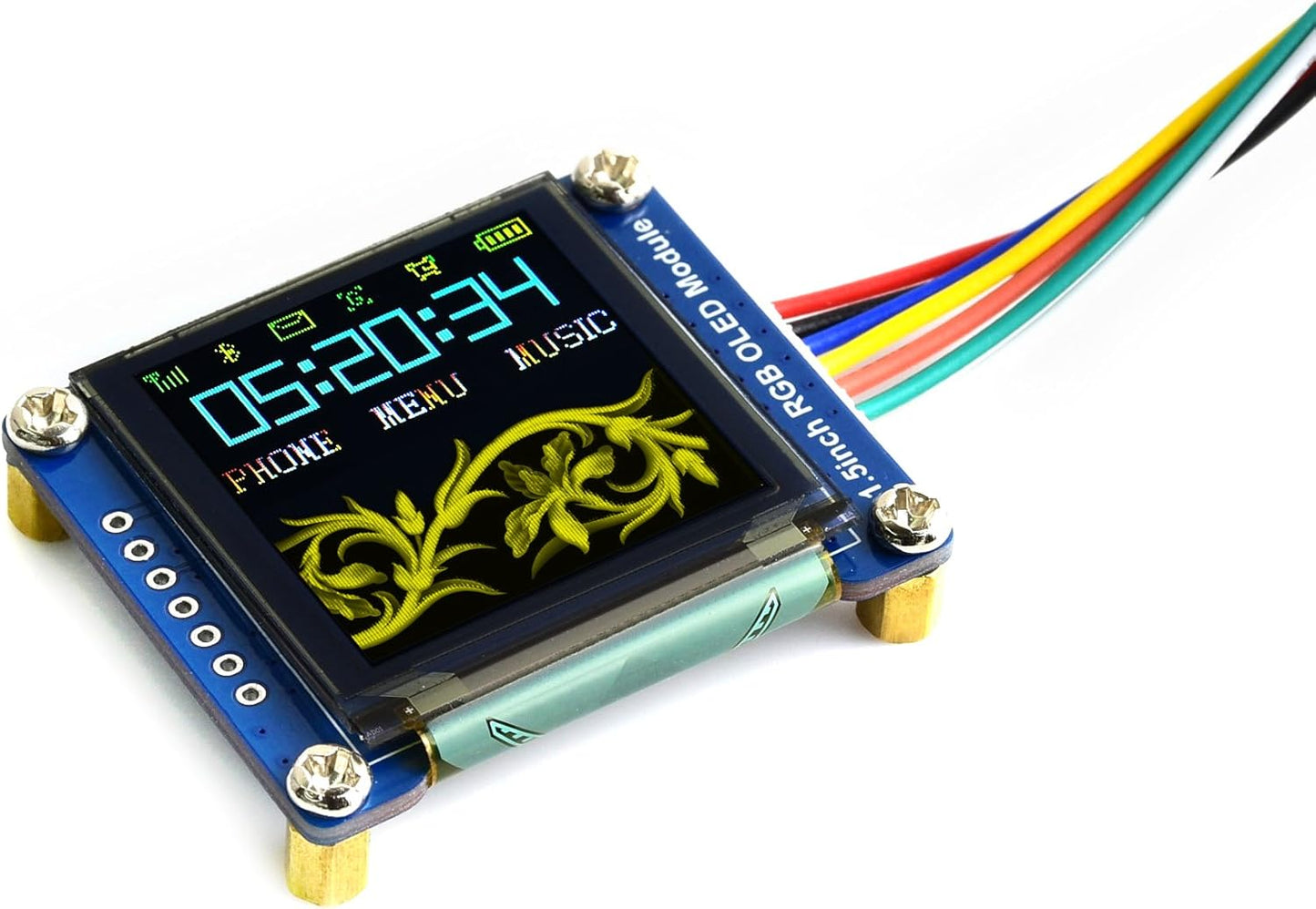 waveshare 1.5inch 128x128 65K STM32, RGB OLED Display Module, Resolution, RGB Colors, SPI Interface, Compatible
