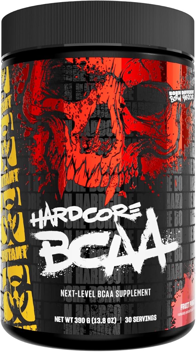Mutant Hardcore BCAA - Pre, Intra or Post Workout ??BCAA Next Level branched-Chain Amino Acids Supplement ??Hydration + Recovery - 30 Serving - Fruit Punch