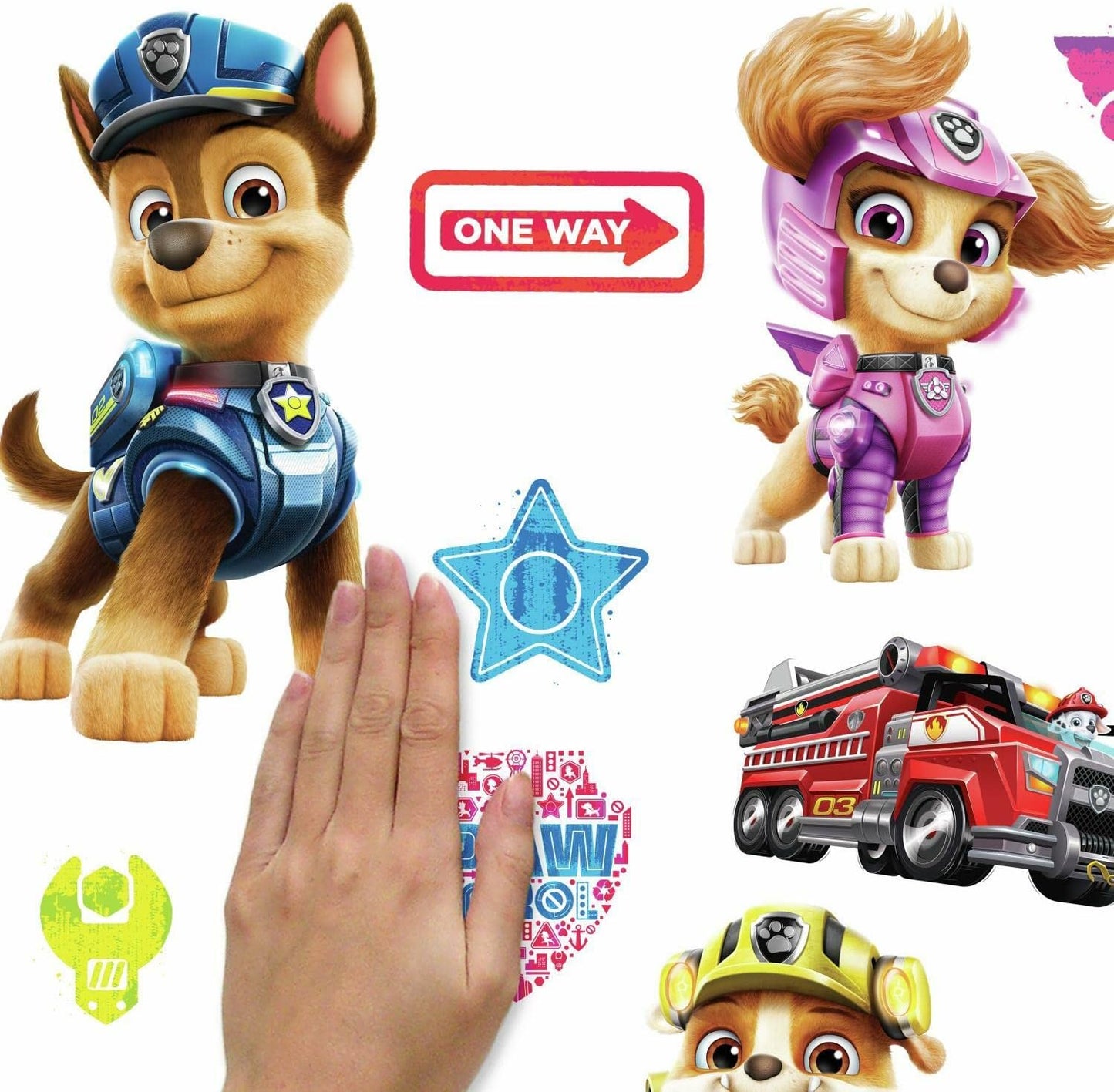 RoomMates Paw Patrol Movie Wall Decals - Easy Peel and Stick Decor for Kids' Rooms