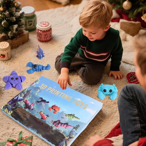 2025 Mini 3D Printed Animals Advent Calendar - 24 Articulated Figurines | Perfect Birthday & Party Gifts