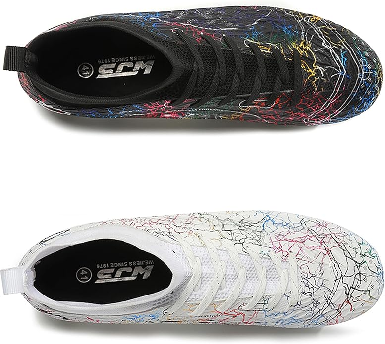 Men's Soccer Shoes High-Top Soccer Cleats Outdoor Breathable Athletic Professional Spikes Youth Boys Football Shoes Unisex