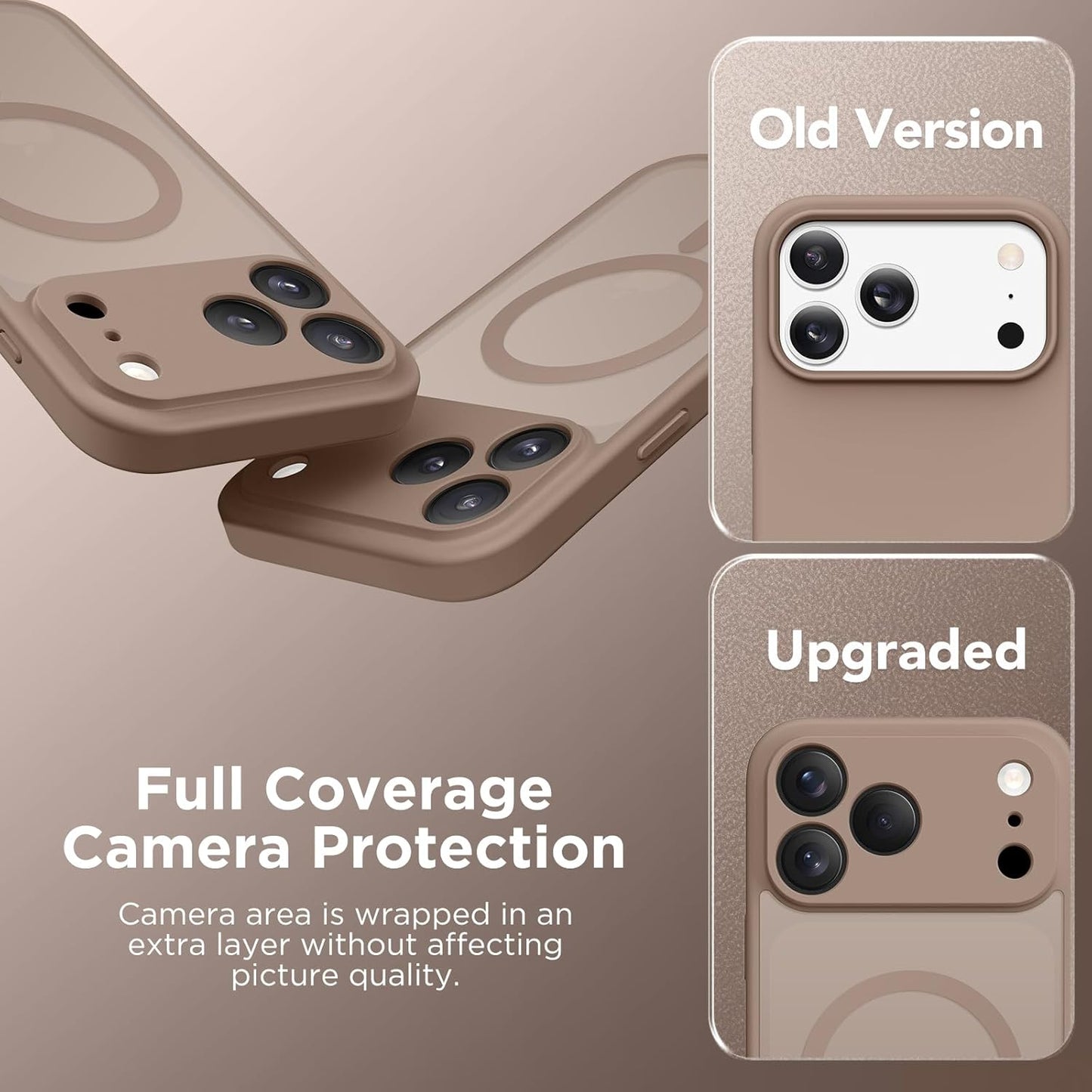 CAPRARO 17 Magnetic for iPhone Pro Case, Upgraded [Full Camera Protection] [Compatible with MagSafe] Protective