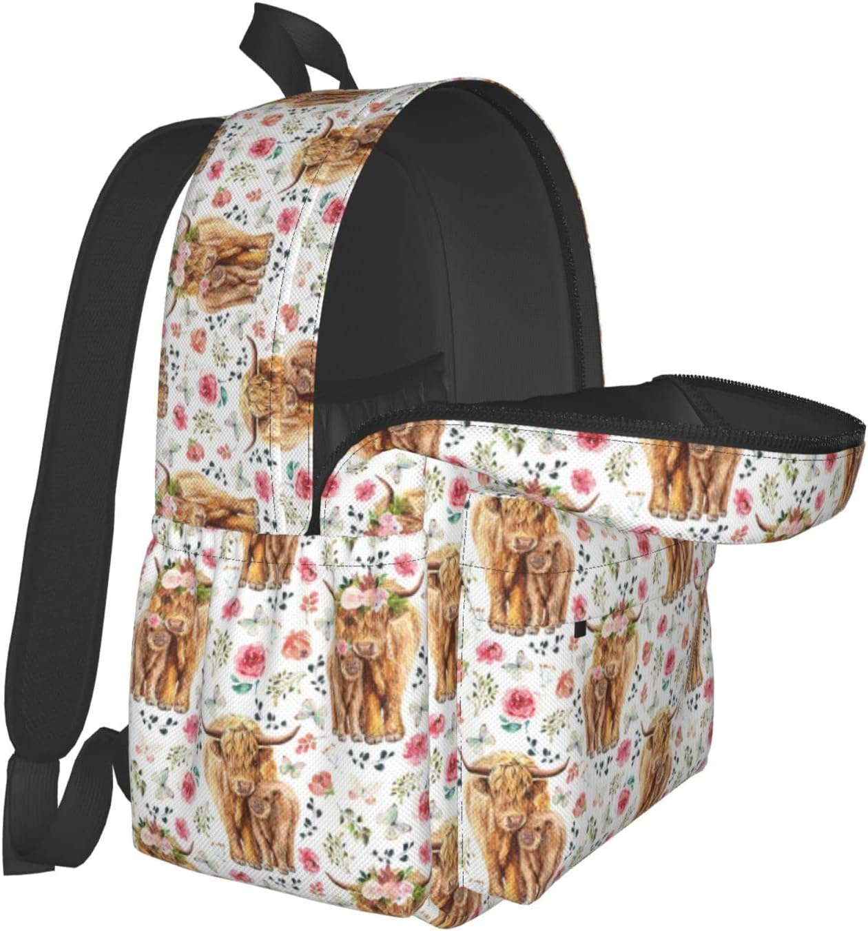 Zisqerts Backpack 16 Inches Backpack Highland Cow Lightweight Travel Laptop