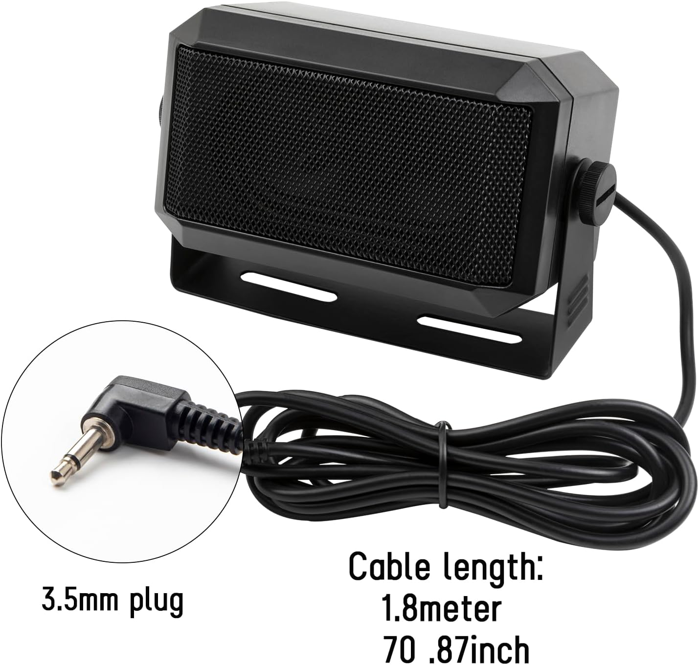 VECTORCOM 3.5mm 5W TRD550 Rectangular Plug External Speaker/CB Speaker for Ham Radio, CB and Scanners
