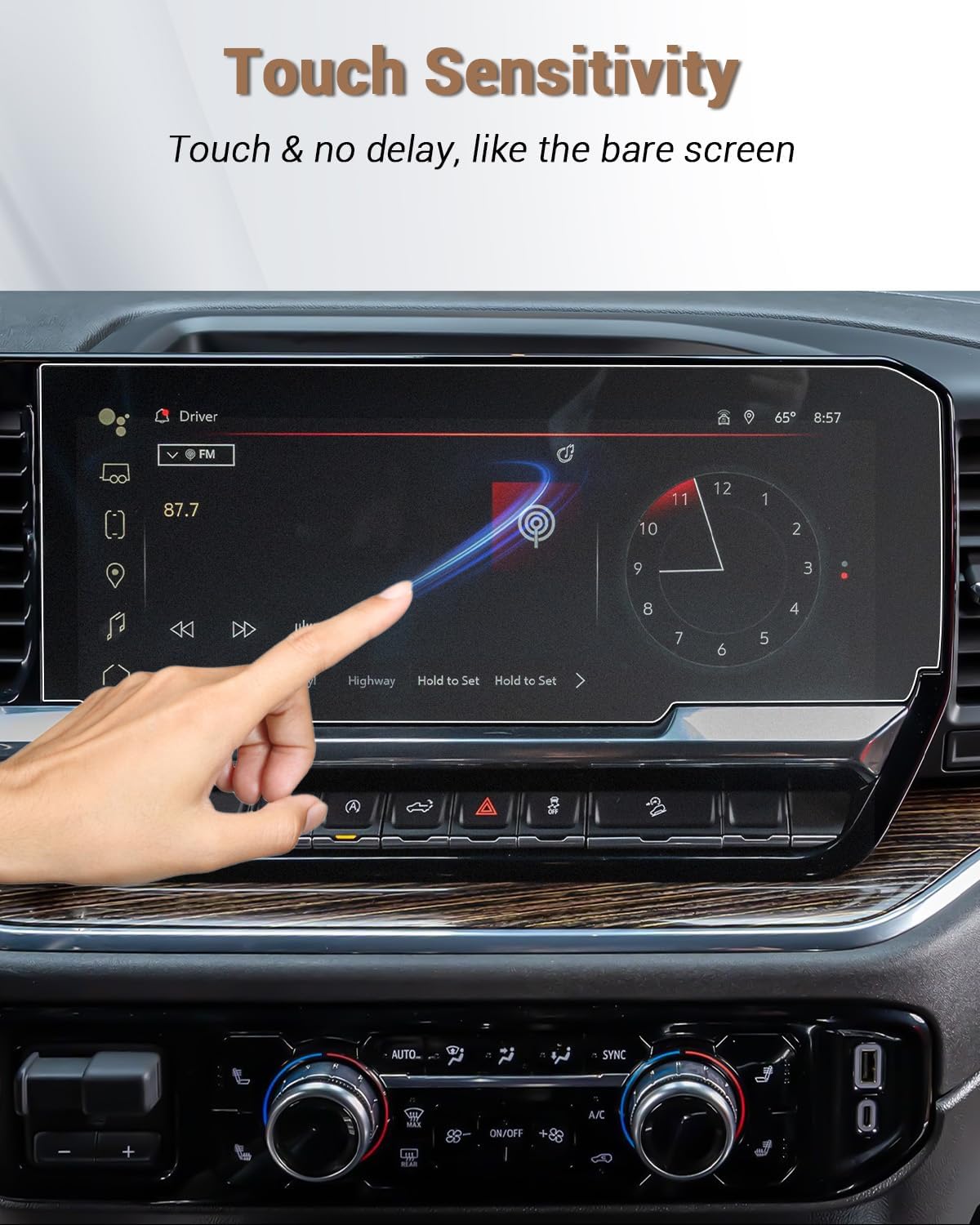 13.4'' 2026 26 1500 2022-2026 1500 2026 1500 Anti Glare Matte Sierra Screen Protector for Chevy Silverado & GMC Sierra