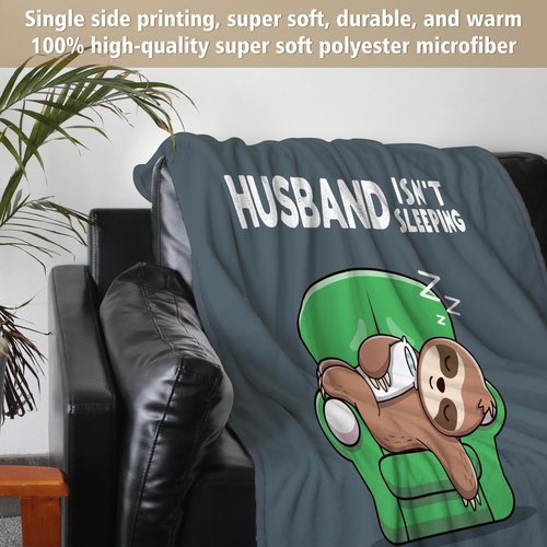 GiltGlimmer Funny Gifts for Husband, Husband is Not Sleeping Blanket, Husbands Gifts from Wife, Anniversary Birthday Gifts for Husbands, 60" x 50"
