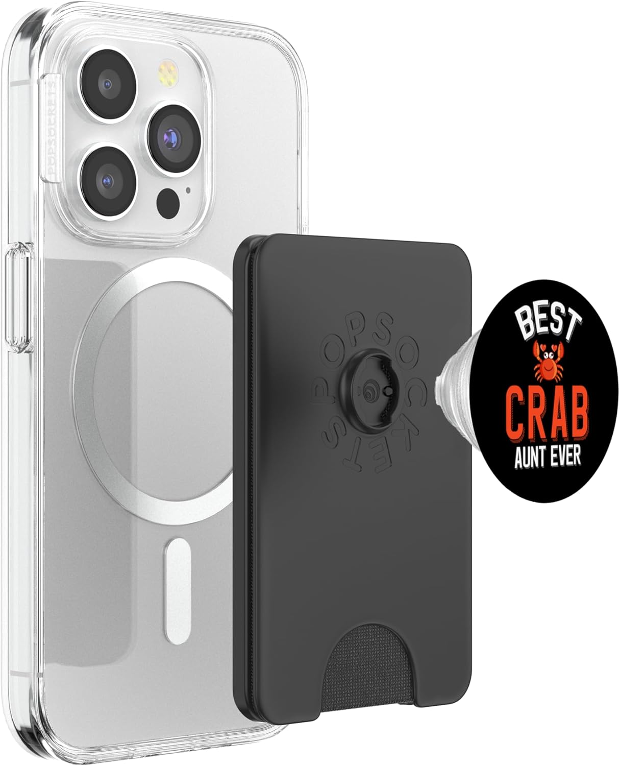 Cute Crab Family Apparel Best Crab Aunt Ever PopSockets PopWallet for MagSafe