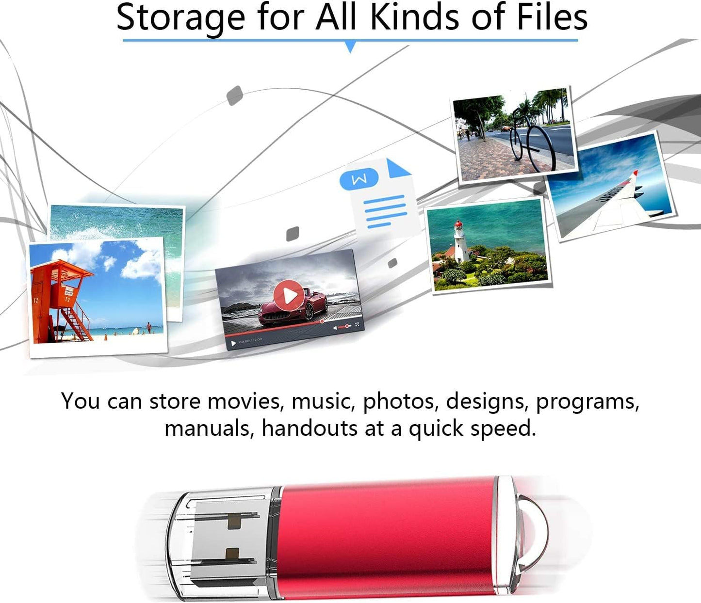 RAOYI 10PCS 2GB 2.0 USB Flash Drive USB Memory Stick Thumb Drive Pen Drive Jump Drive-Red