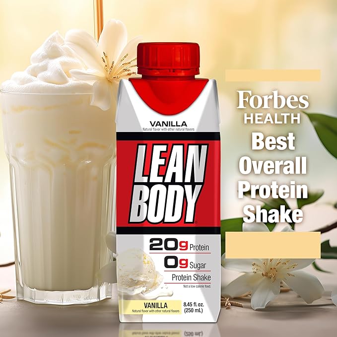 LABRADA Nutrition - Lean Body RTD Whey Protein Shake, Convenient On-The-Go Meal Replacement Shake for Men & Women, 20 Grams of Protein ??Zero Sugar, Lactose & Gluten Free, Vanilla (Pack of 16)