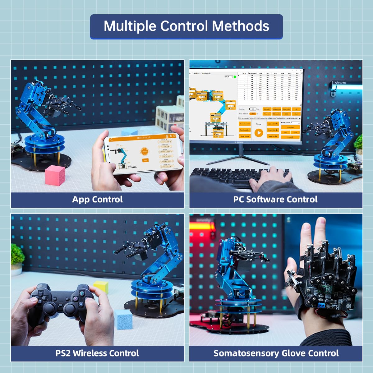 Robotic Arm for Arduino AI Vision & Voice Interaction 6DOF Serial Bus Servo Smart Robot Arm, STEM Project Educational Robot & Engineering Kits, Science/Coding/Programming Set, LeArm AI Standard Kit