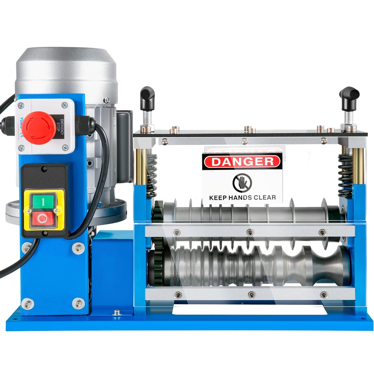 VEVOR Electric Wire Stripping Machine, 370W 0.06" - 1.5" Automatic Motorized Cable Stripper w/ 75 Feet/Minute Speed, 11 Channels 10 Blades Strip Machinery, Scrap Handling Tool for Recycling Copper