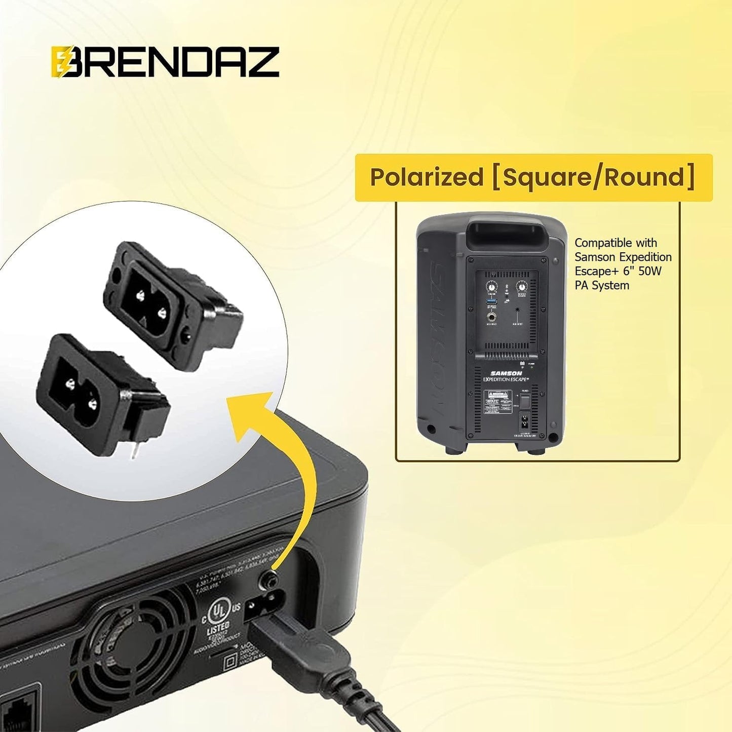 BRENDAZ (5-Pack) C7 2 (6-Feet) Polarized Power Cord, Prong AC Power Cable, Compatible with Vizio D, E, M Series HDTV