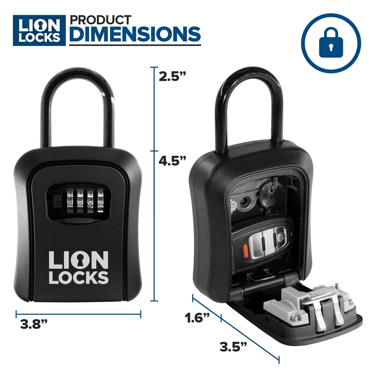 Key Lock Box for Keys with Code (24 Pack) 4 Digit Combination Lockbox for Keys Outdoor, Portable, Waterproof, Realtor Lock Box, Black
