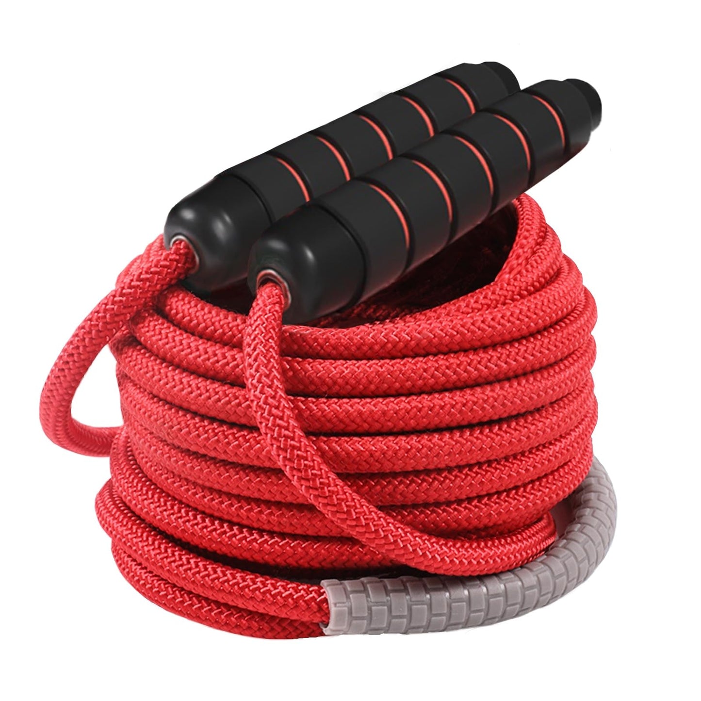 16 FT Long Jump Rope for Kids Adults,Double Dutch Jump Rope,Adjustable Skipping Ropes with High-strength Nylon Braided Rope Core,360°Rotation Not Entangled,Long Enough for 2-4 Jumpers.Red