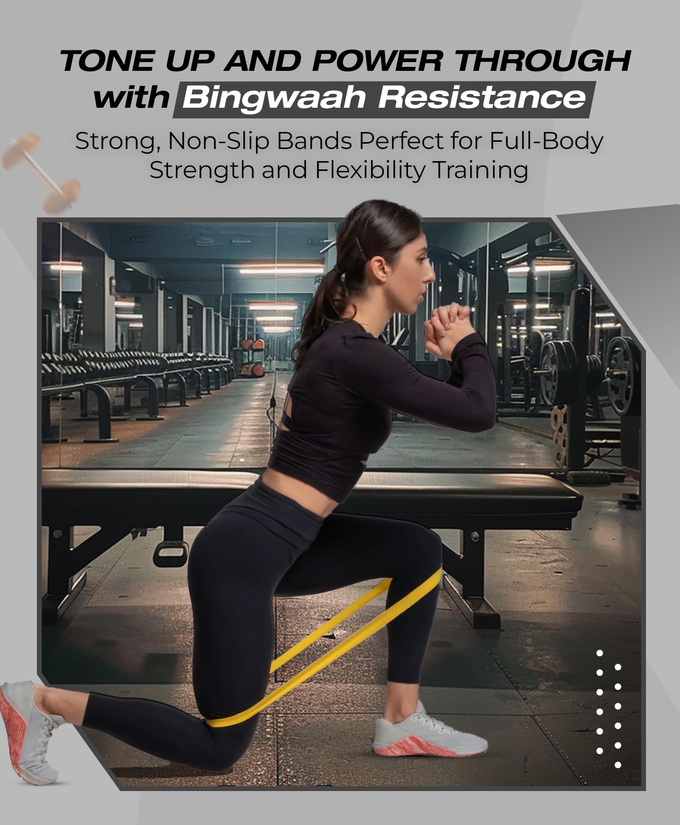 Bingwaah Mini Loop Resistance Bands for Exercise - Set of 5 Elastic Bands for Strength Training & Rehab. Portable & Durable Resistance Bands for Home, Gym & Outdoors with Instruction Guide