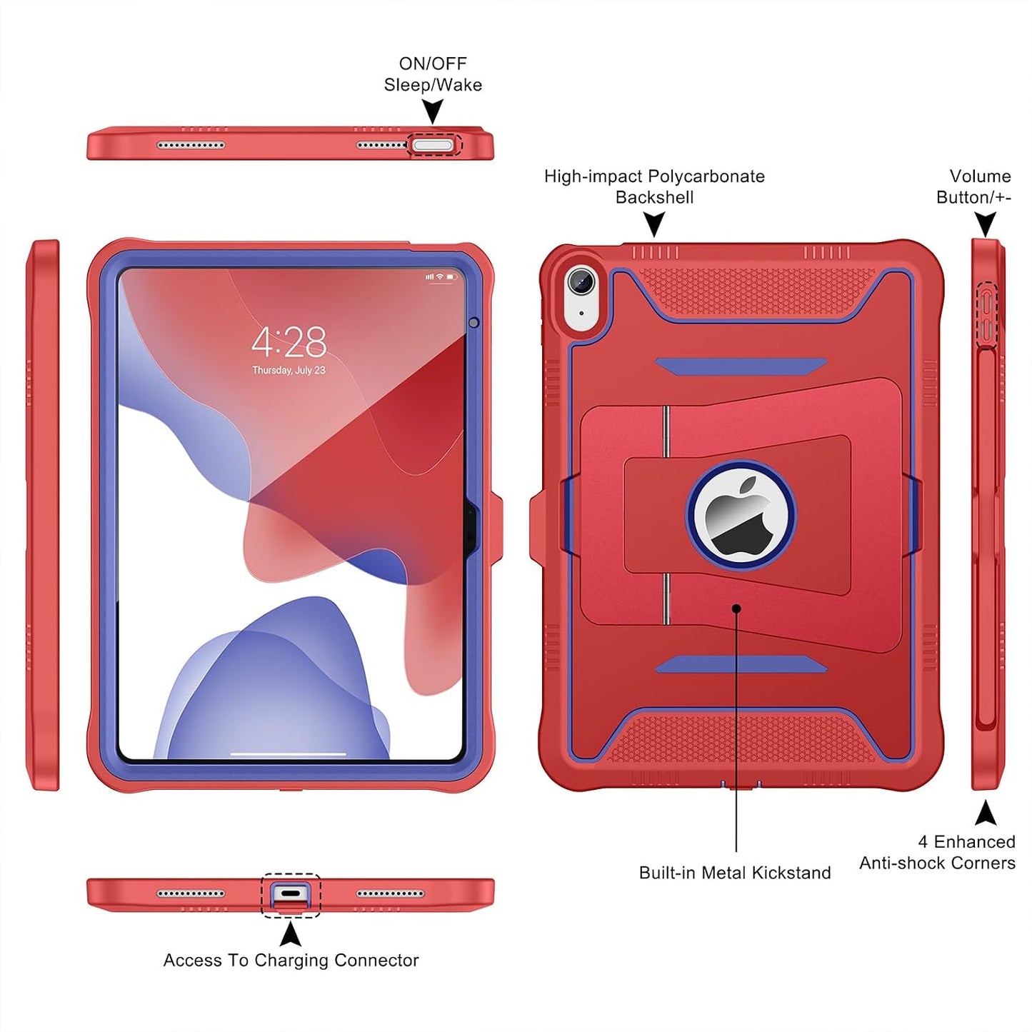 Soke (A16) 11th 11-Inch 2025 /10th 10.9-Inch 2022, Case for iPad Generation Generation with Screen Protector