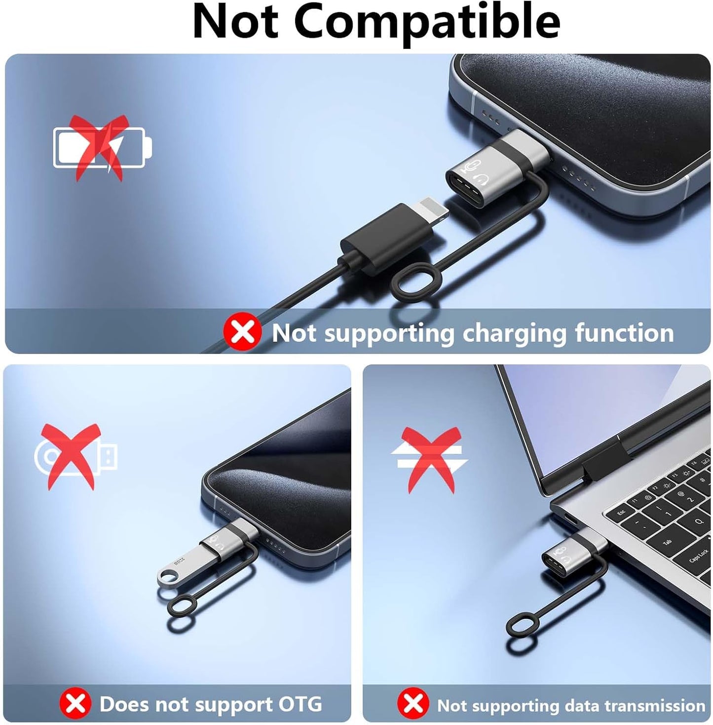 Liaoan 16 15 USB C to Li-ghtni-ng Audio Adapter Support Line Control, USB C Male to Female Li-ghtni-ng Headphone
