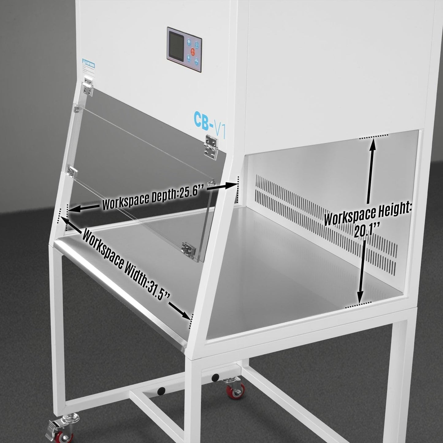 MechMaxx 33.9″ Wide CB-V1 Vertical Laminar Flow Clean Bench with HEPA Filtration & UV Sterilization | ISO Class 5,CB-V1