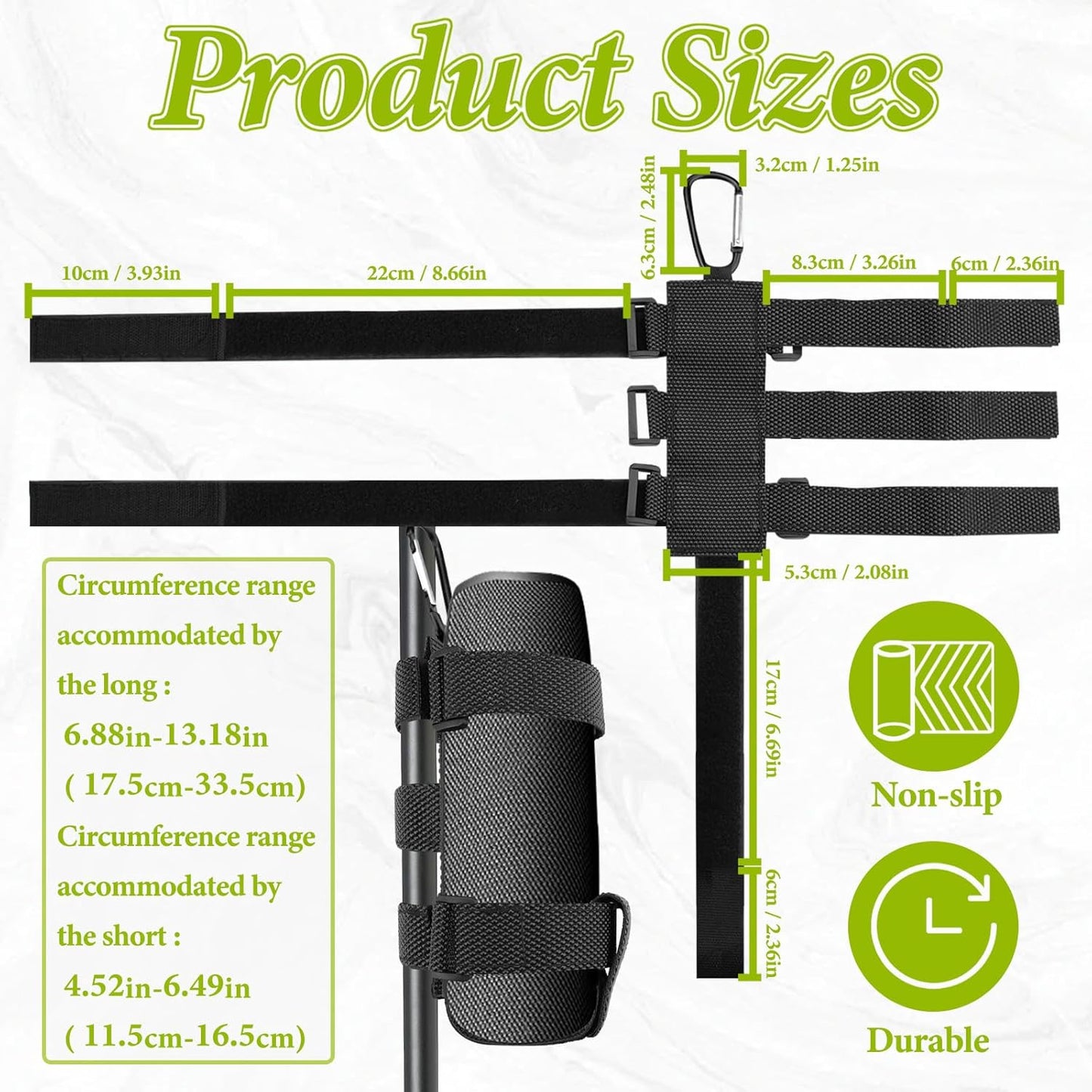 Bagentry 21.2'' 15.3''/54 39 CM x x Golf Cart Speaker Mount Strap, Portable Speaker Holder for Bike Adjustable