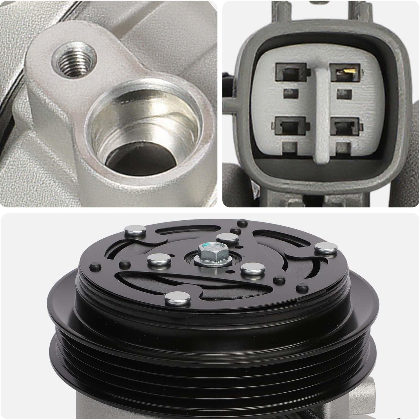 AISIN AFTERMARKET ACCT-00828 Air Conditioner AC Compressor - Compatible with Toyota Echo 2000-2005 - with 4-Pulley Groove, with Clutch