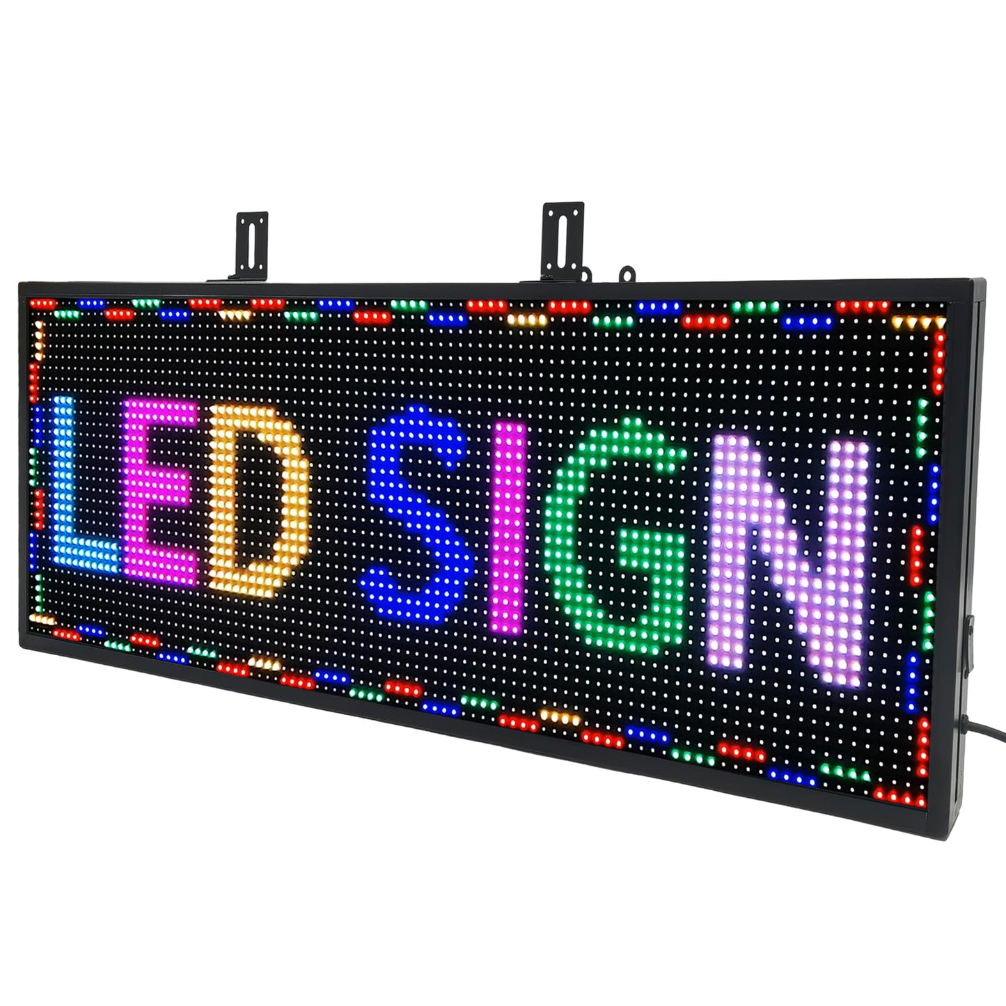 P10 Outdoor/Indoor Programmable LED Sign, 4000CD/㎡ High Brightness Scrolling Display, WiFi Control, Customizable Message Board for Business Advertising, Restaurants, Stores, Bars 40"x14"