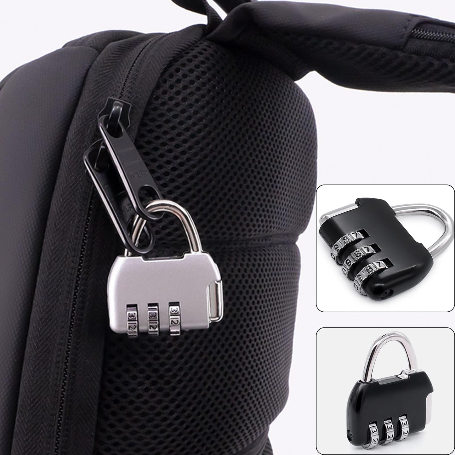 QIEIEI Digit Combination Coded Padlock,Small Padlock for Backpacks and Suitcases Luggage Lock Portable Security for Women Men Outdoor