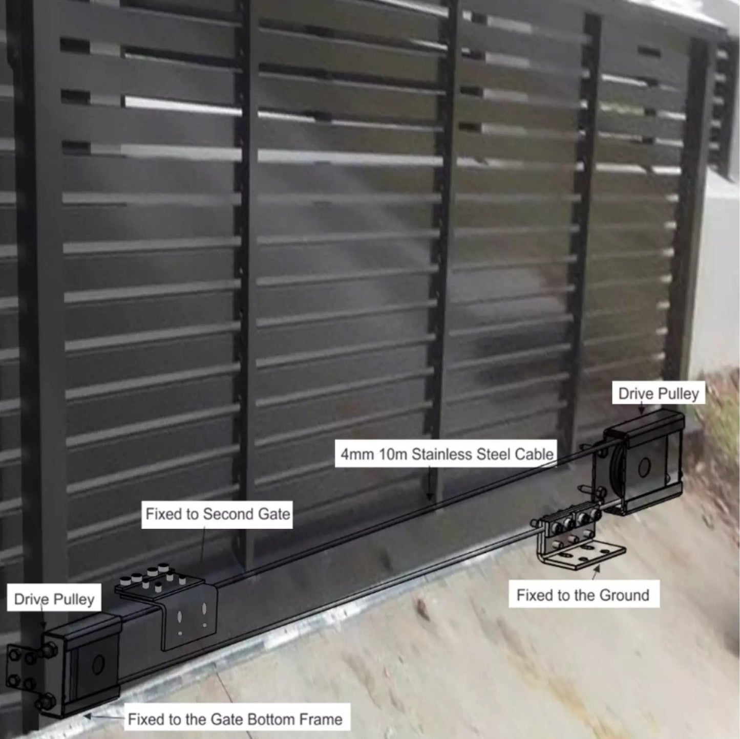 Heavy Duty Telescopic Sliding Gate Opener Hardware Metal