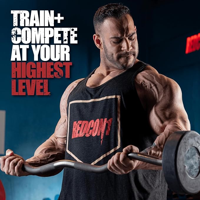 REDCON1 Total War Pre Workout, Blue Raspberry - Beta Alanine + Citrulline Malate Keto Friendly Preworkout for Men & Women with 320mg of Caffeine - Fast Acting (30 Servings)