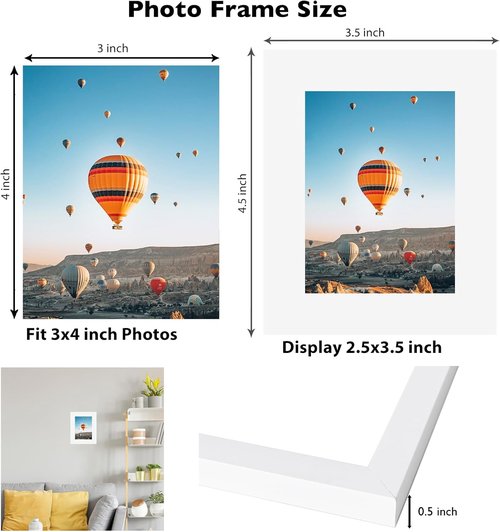 JCJMY 3x4 Picture Frame - Black Tabletop & Wall Display | Shatter-Resistant Plexiglass