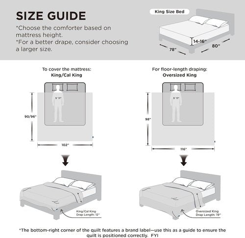 Bedsure Comforter Duvet Insert - Oversized King Size All-Season Down Alternative Bedding | GentleSoft, Beige 116 x 98 Inches
