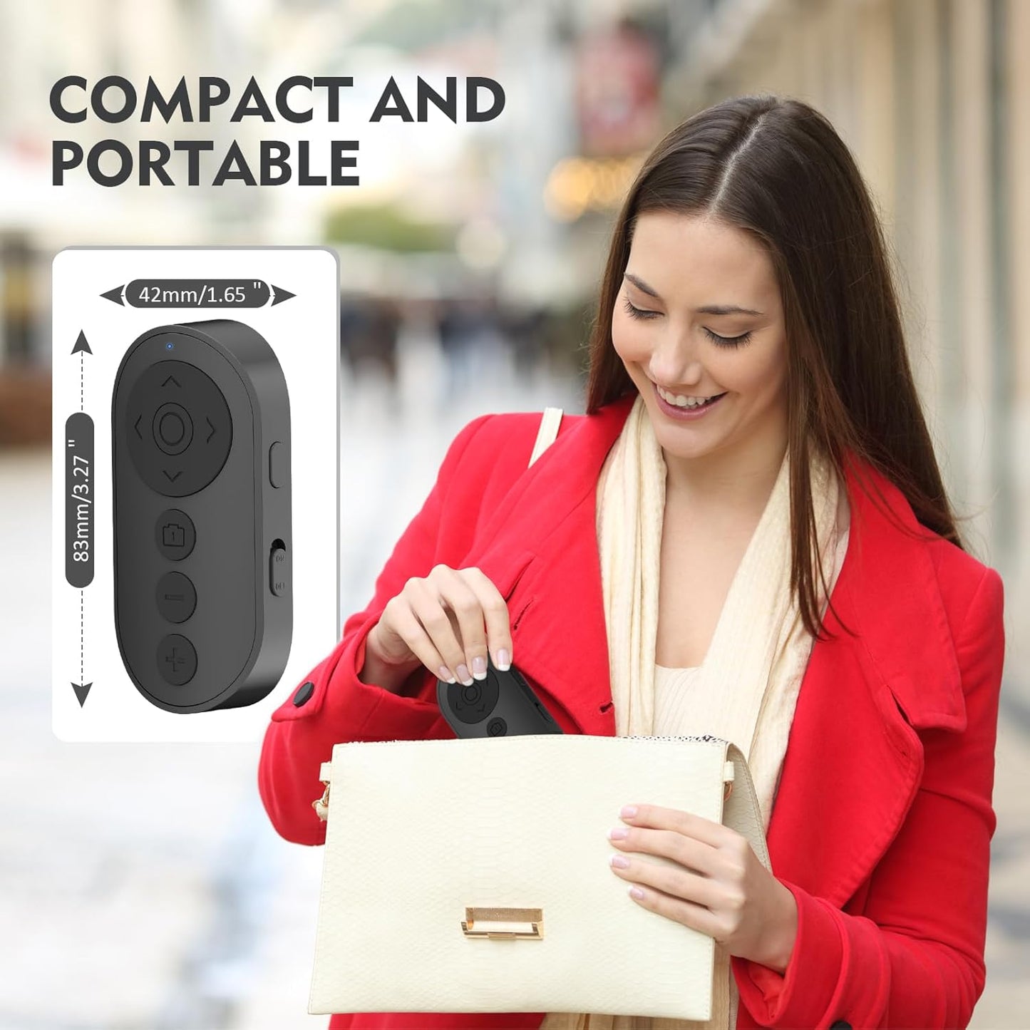 Wireless Camera Remote Control with Zoom in/Out for Android & iPhone,Versatile Shutter with Front/Rear Camera