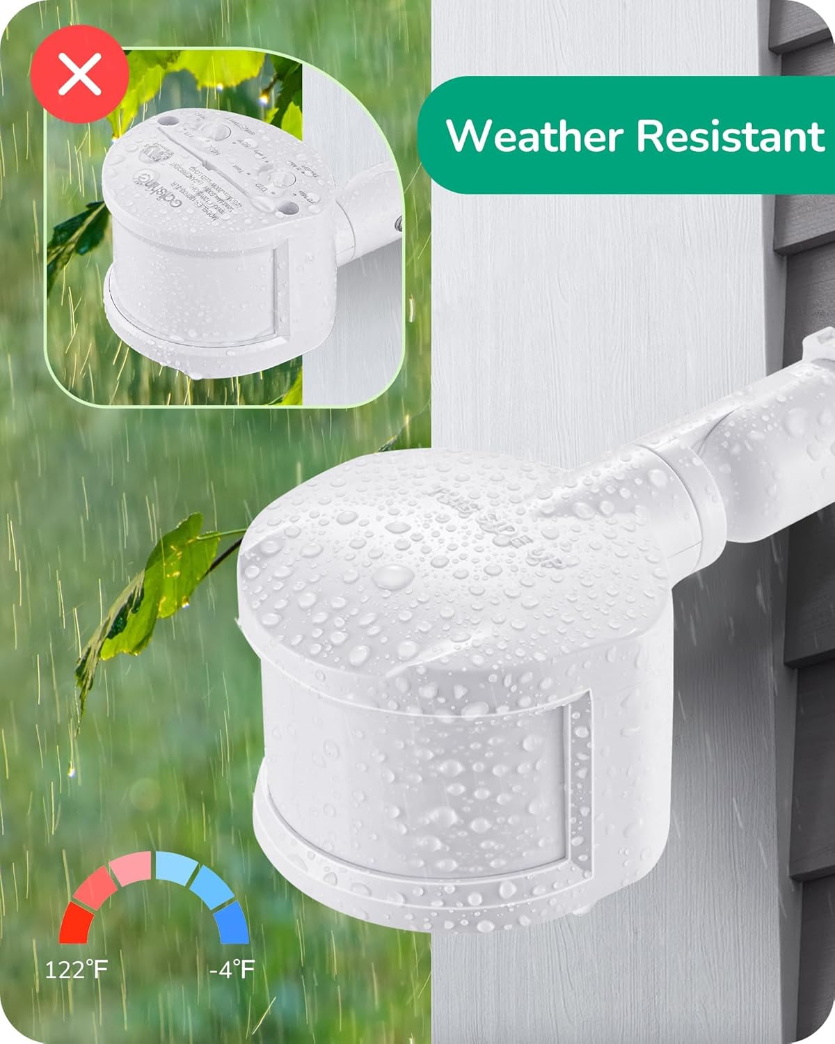 EDISHINE 180-Degree 120V 60 3 Motion Sensor, Replacement Motion Detector for Security Floodlights, Adjustable Time