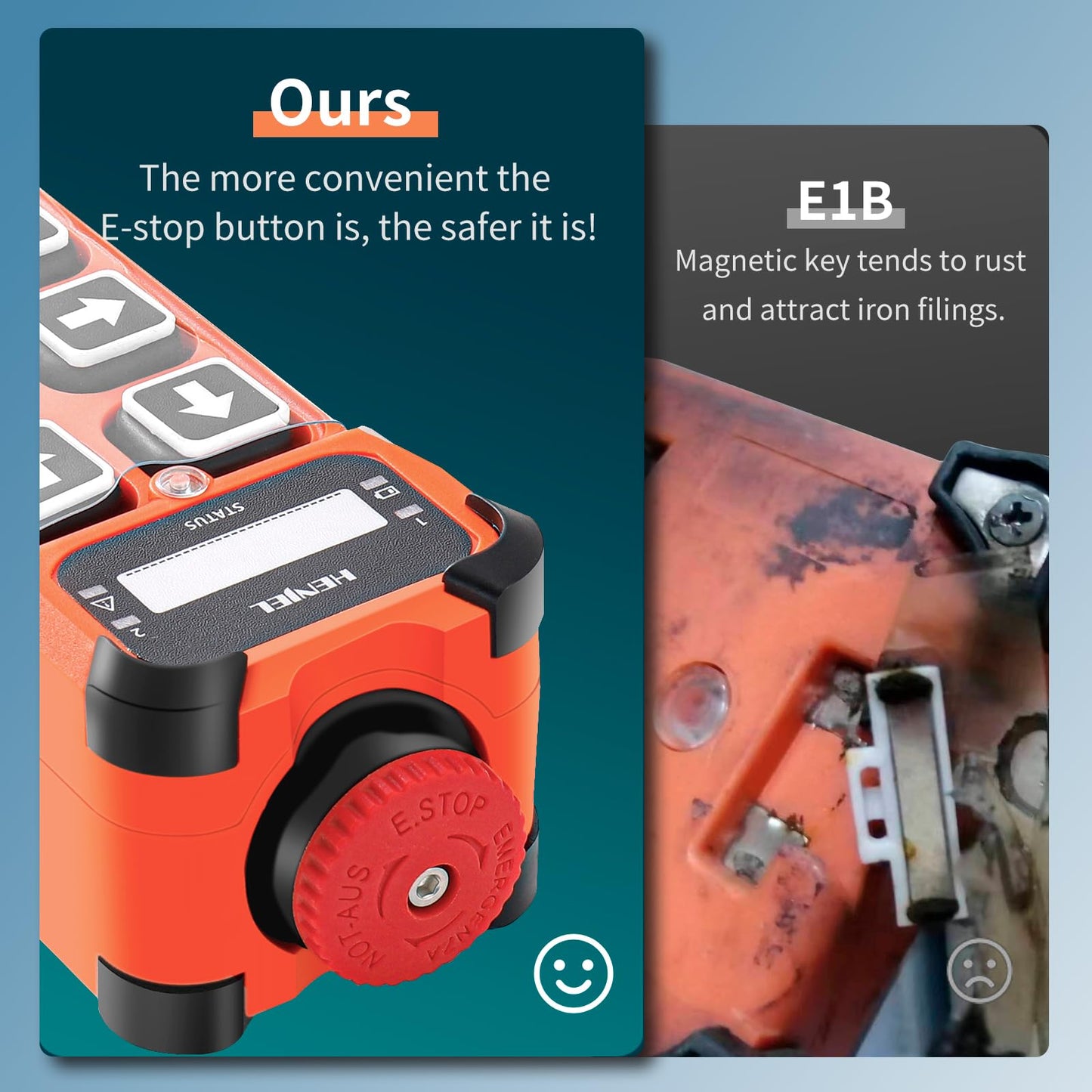 6 Button Industrial Wireless Crane Radio Remote Control for 24V 110V 220V Electric Chain Hoist Overhead Bridge Travelling Crane Truck Transmitters and 24-264V Receiver