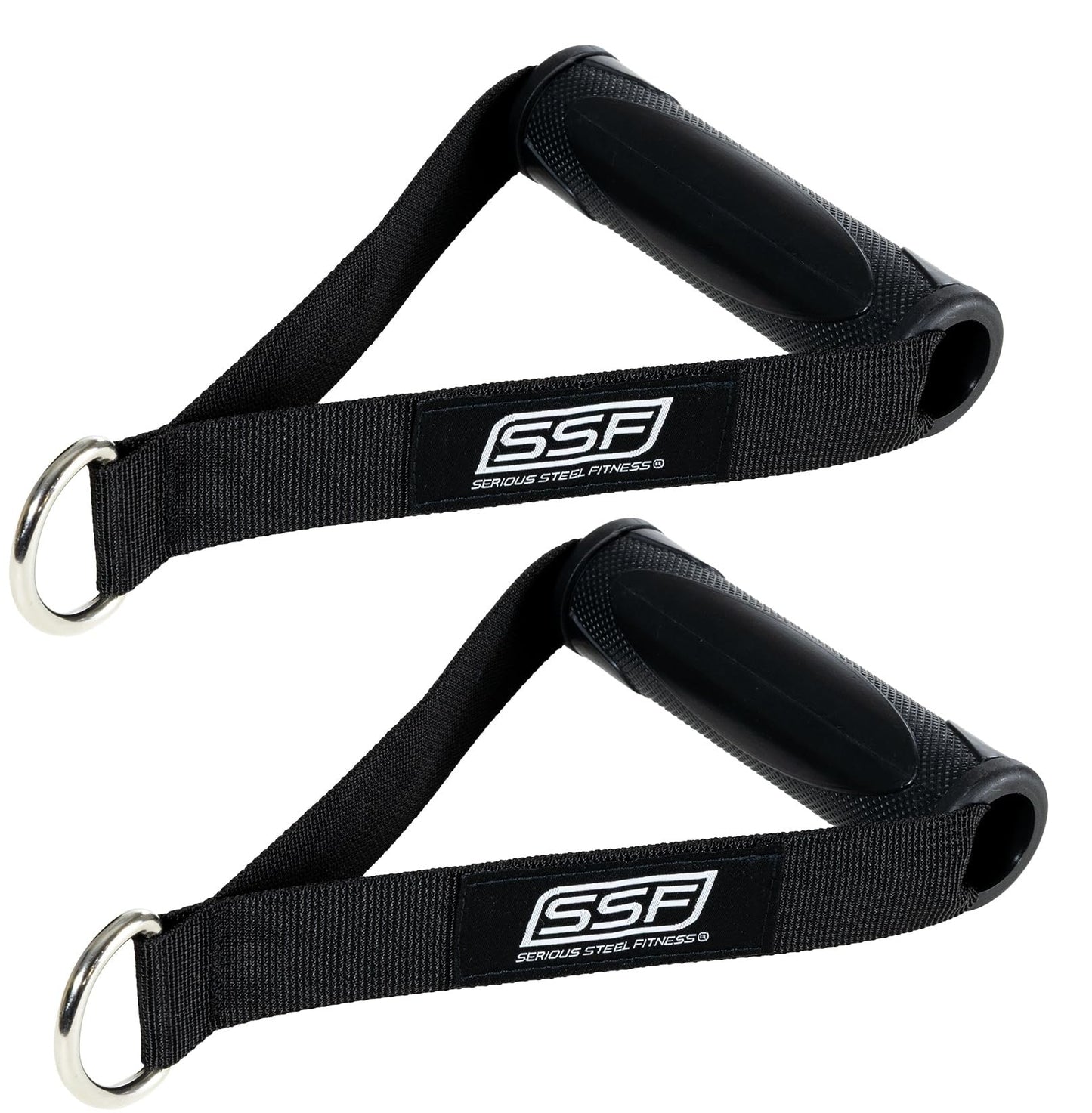 Serious Steel Fitness Nylon Single D Handle Cable Machine and Resistance Band Handle (Pair)
