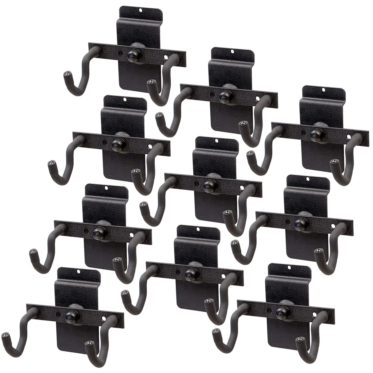 Hold Up Displays - 10 Pistol Hooks - For 3" Slatwall Gun Display System Modular Rack Modern Black Tactical HD09-3SW 10 Pack Made in The USA