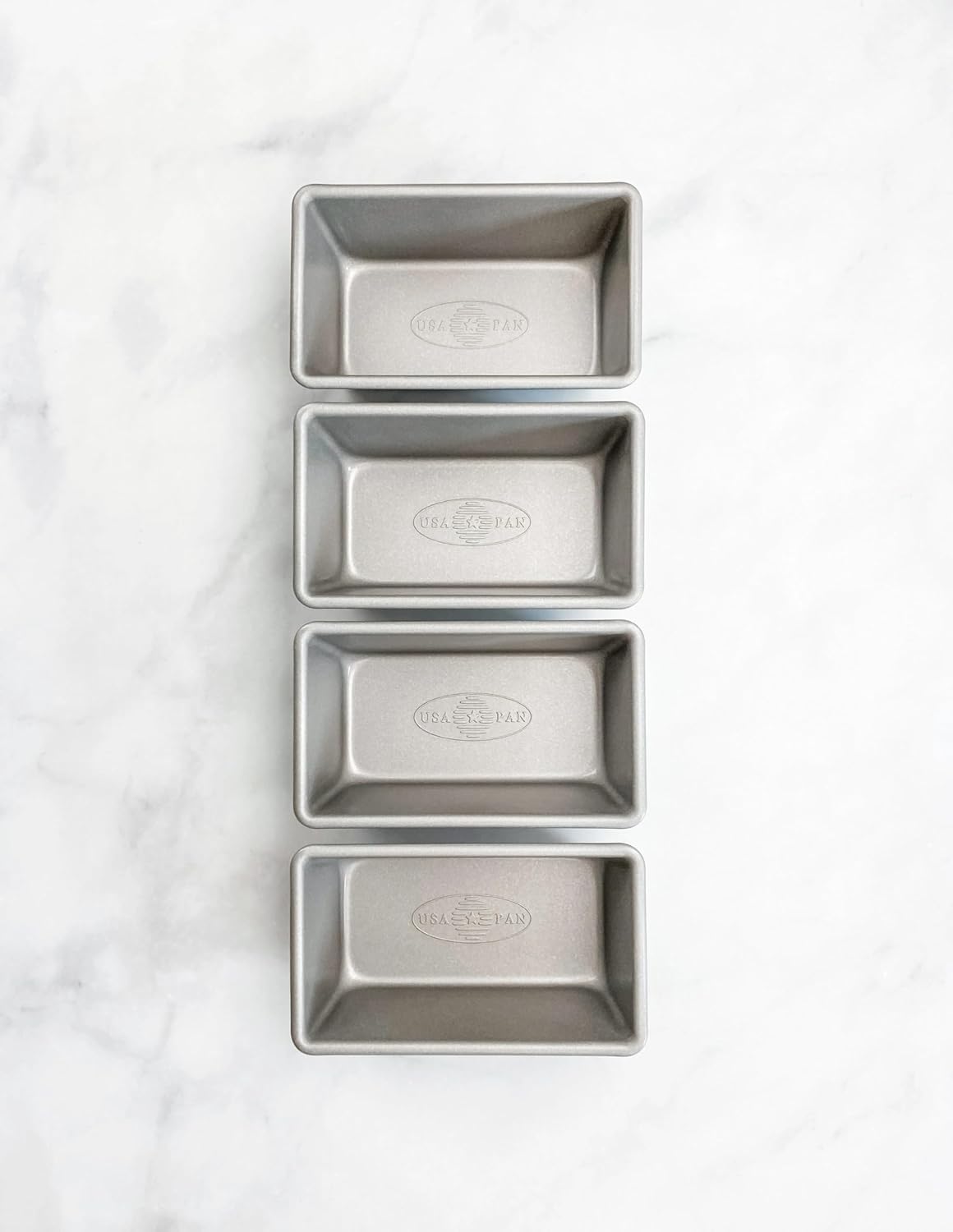 USA Pan Bakeware Nonstick Mini Loaf Pan Set - Durable Aluminized Steel, 4-Piece Set