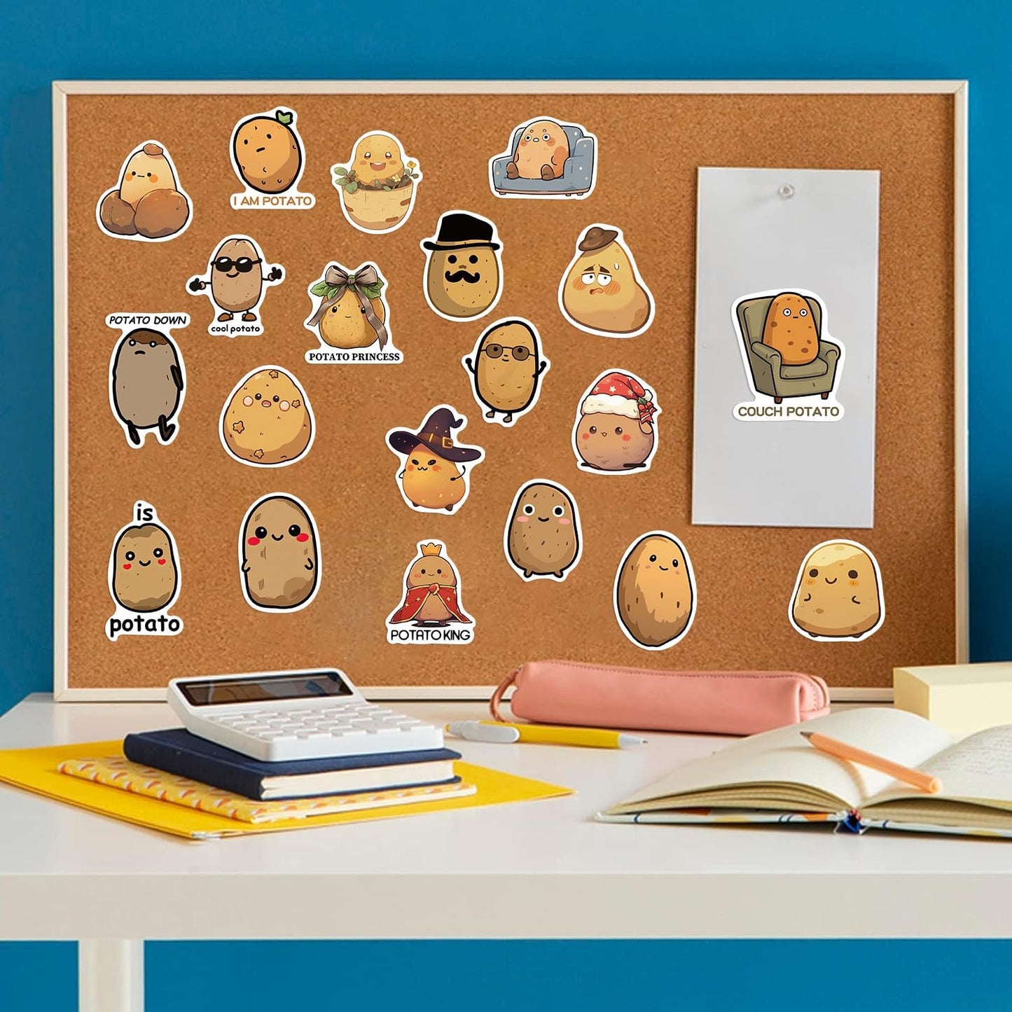 Beuthar 50PCS Funny Potato Stickers for Adults, Kids, Teens, Cute Cartoon Vinyl Waterproof Stickers for Water Bottles