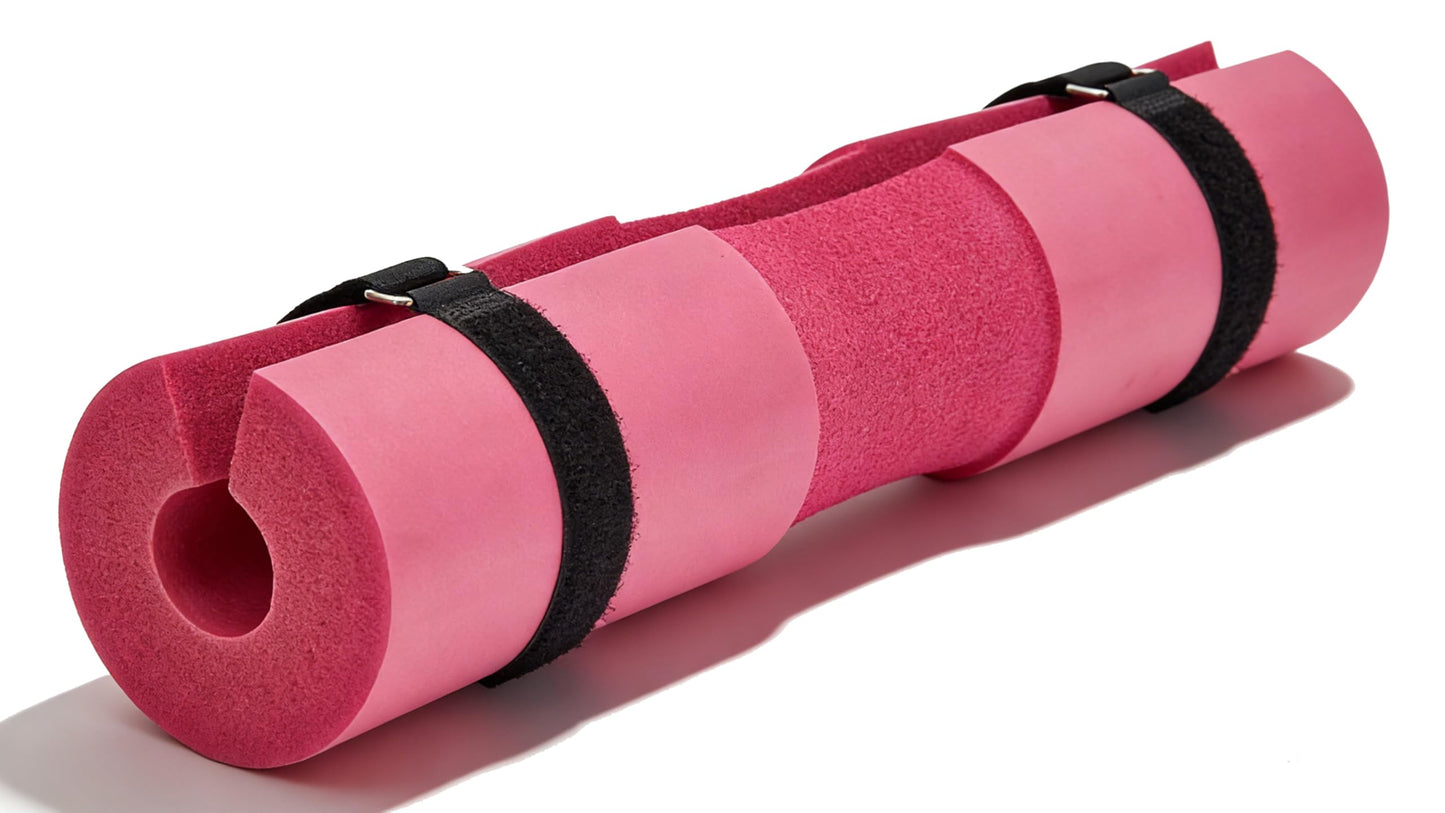 Garvee Barbell Pad, Hip Thrust Pad for Leg Training, Non-Slip Thick Foam Squat Pad for Glute Support and Neck & Shoulder Protection with Two Straps, Fits All Olympic Barbell and Smith Machine, Pink